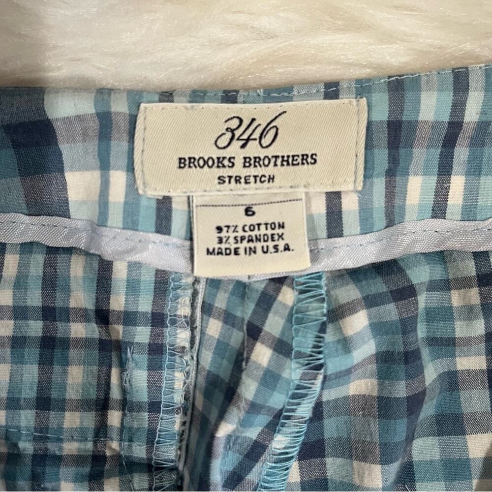 NEW Brooks Brothers 346 Preppy Cotton Poplin Plaid Y2K Capri Yacht Pants 6 NWOT - Picture 11 of 16